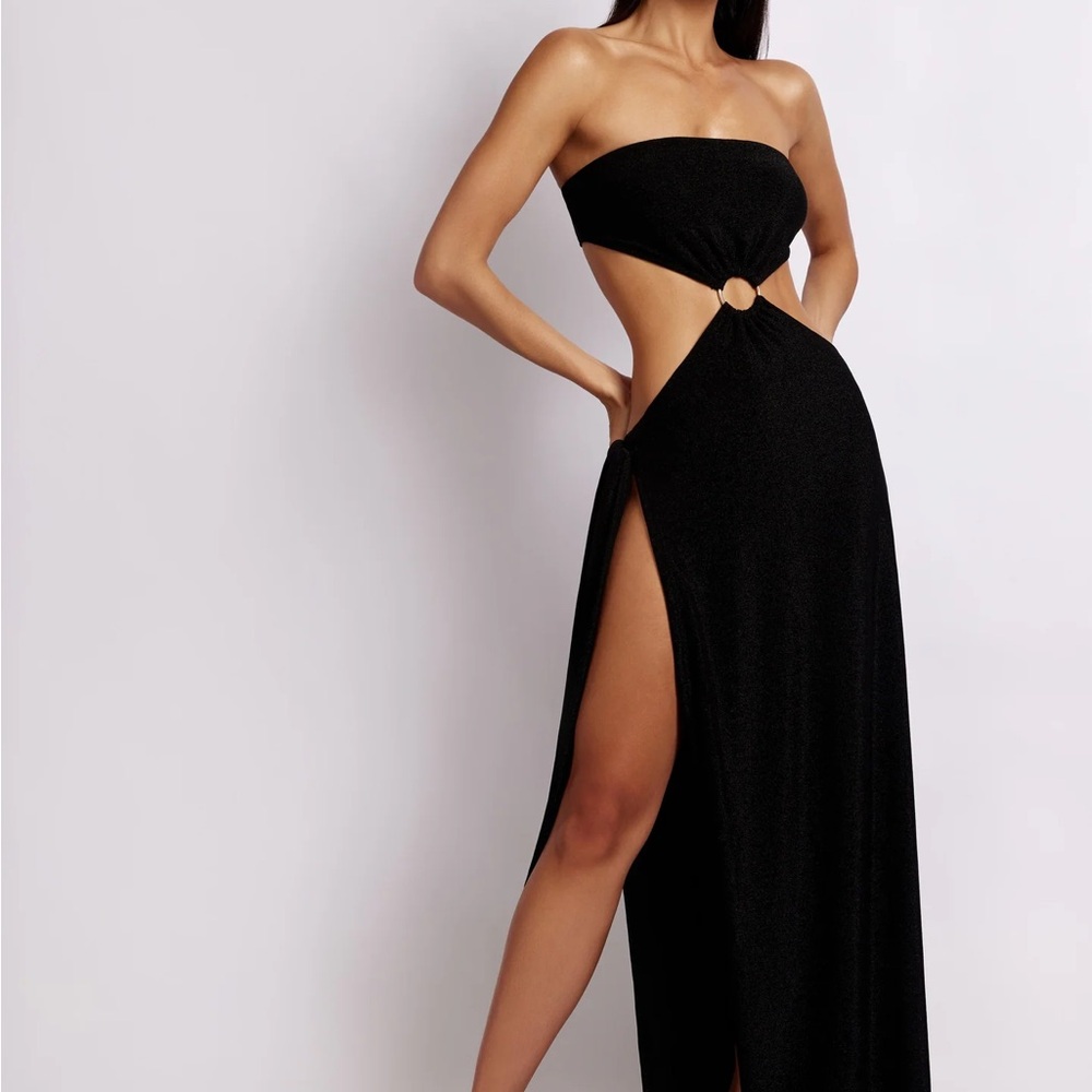 Meshki Black Cut-Out Maxi Dress